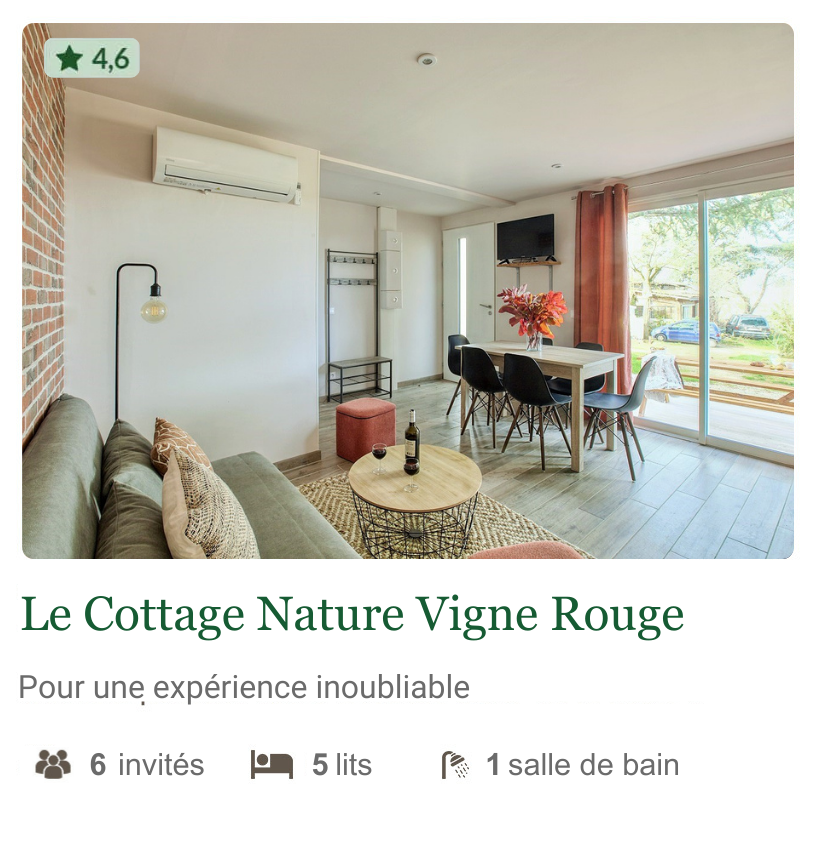 Cottage Nature Vigne Rouge tarn