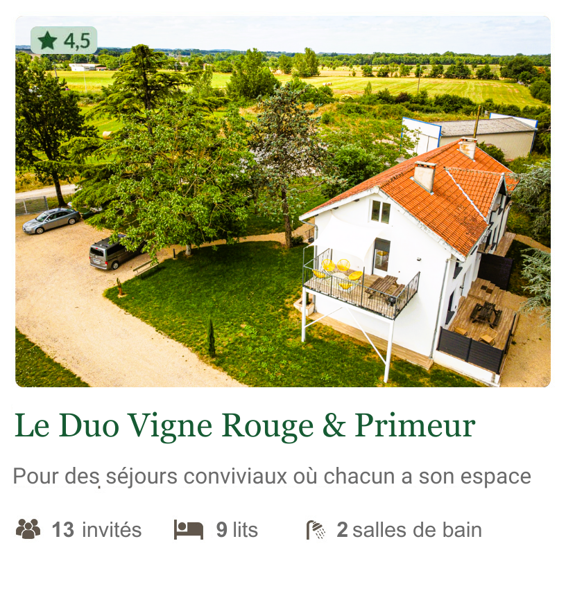 Cottage Duo Vigne rouge et Primeur tarn